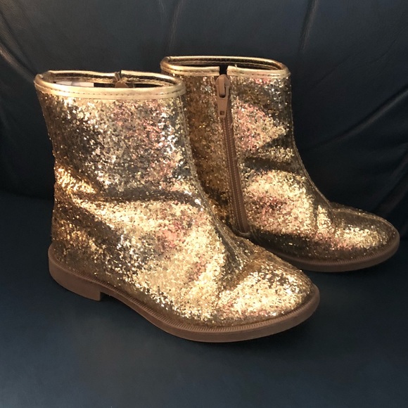 gold glitter boots girls